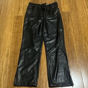 Abercrombie & Fitch Vegan Leather Pants - Black